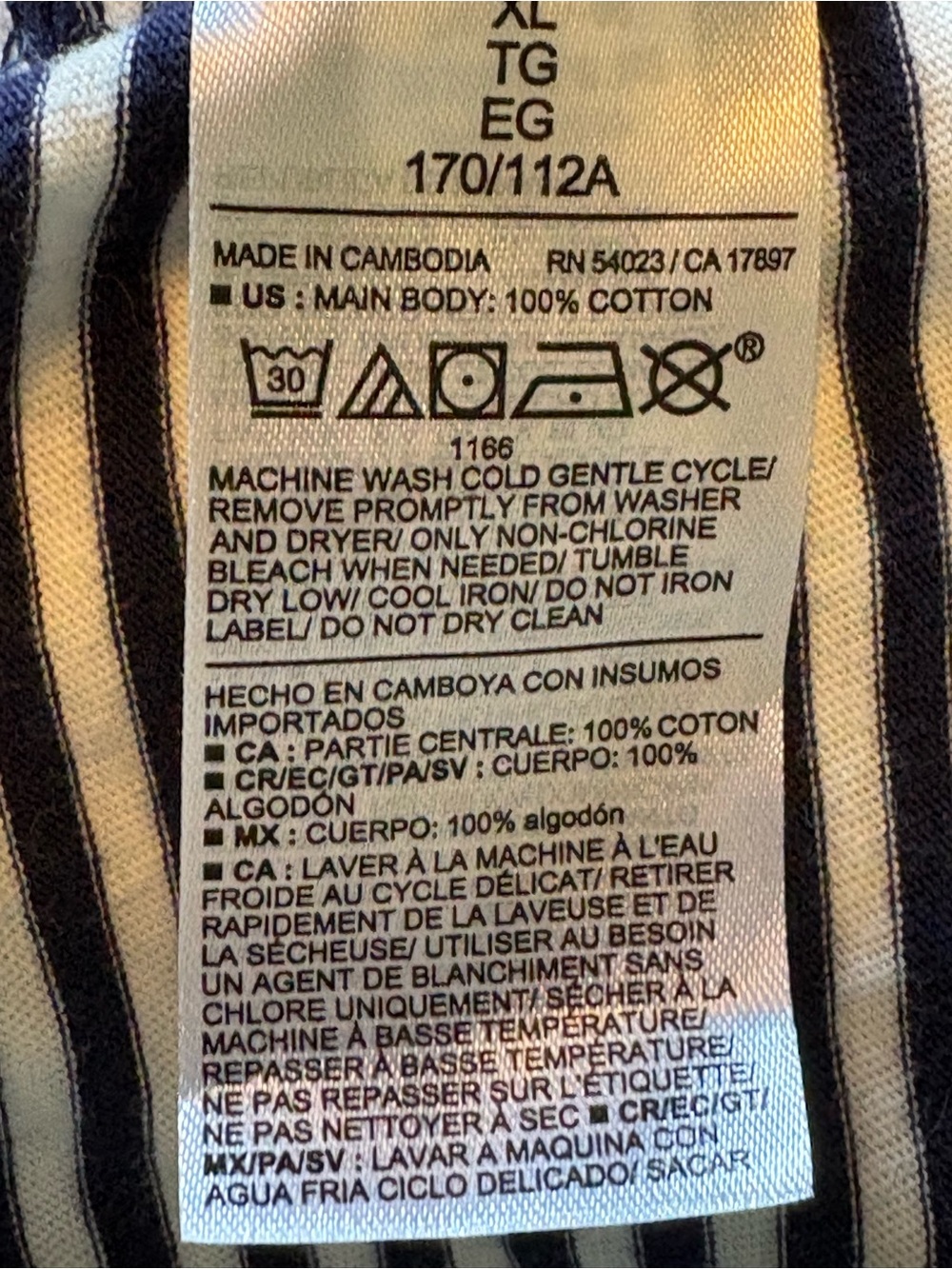 Old Navy Navy and White Striped Everywear Tee Size Women’s XL - Picture 5 of 8